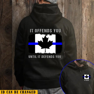 Personalized Thin Blue Line Canada Police Custom ID Hoodie 2D Printed KVH231551