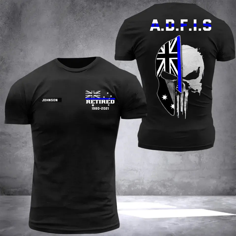 Personalized Australian Thin Blue Line Law Enforcement Sheepdog Custom Your Year Tshirt 2D Printed 231547AHVH