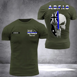 Personalized Australian Thin Blue Line Law Enforcement Sheepdog Custom Your Year Tshirt 2D Printed 231547AHVH