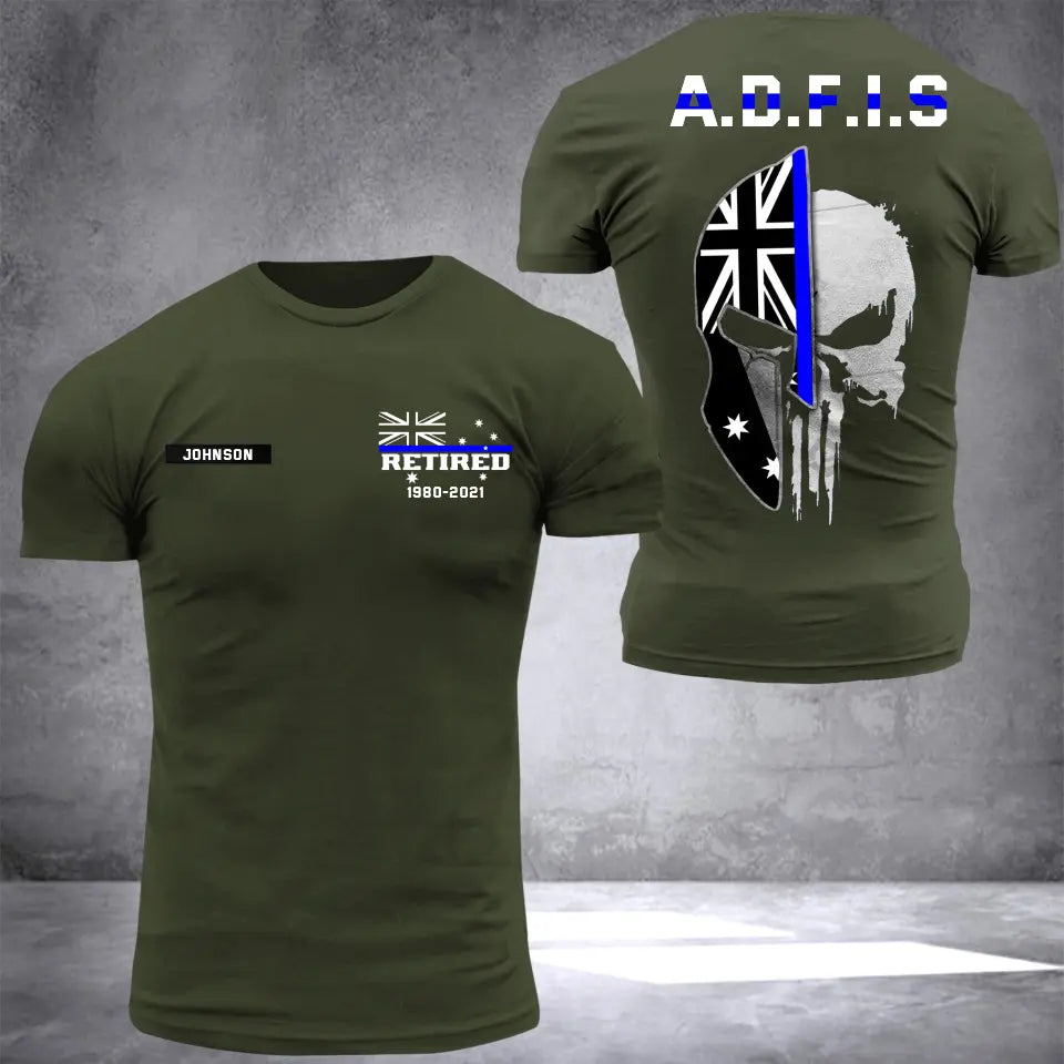 Personalized Australian Thin Blue Line Law Enforcement Sheepdog Custom Your Year Tshirt 2D Printed 231547AHVH