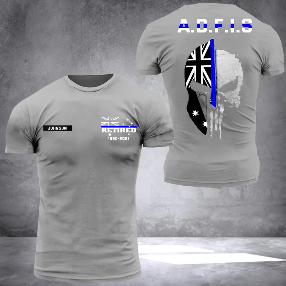 Personalized Australian Thin Blue Line Law Enforcement Sheepdog Custom Your Year Tshirt 2D Printed 231547AHVH