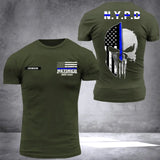 Personalized Thin Blue Line Law Enforcement Sheepdog Custom Your Year Tshirt 2D Printed 231547AHVH