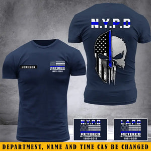 Personalized Thin Blue Line Law Enforcement Sheepdog Custom Your Year Tshirt 2D Printed 231547AHVH