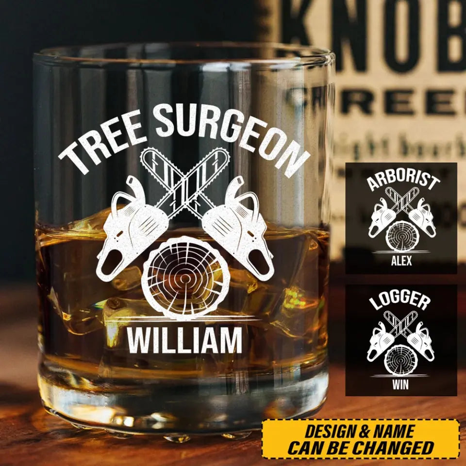 Personalized Arborist Custom Name Whiskey Glass Printed 231538AHHN
