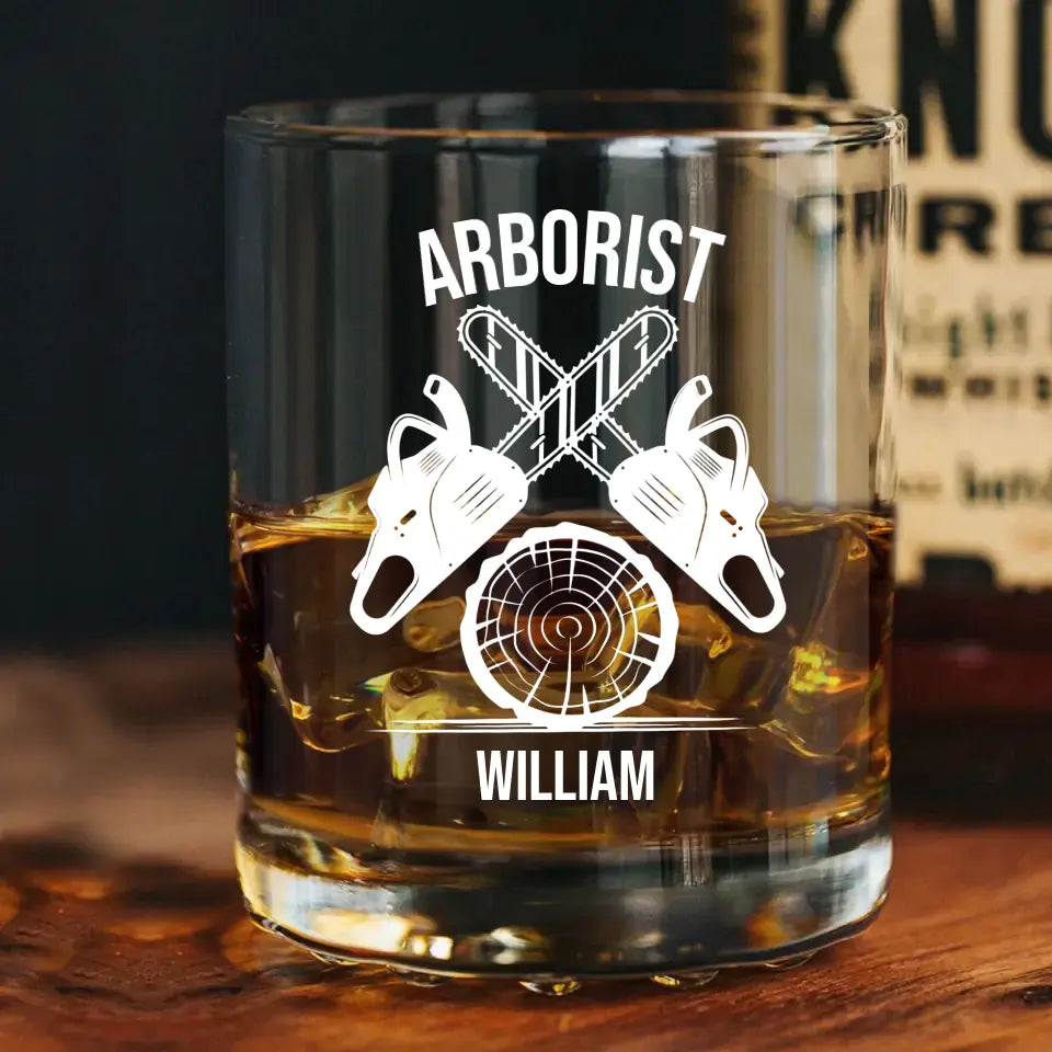 Personalized Arborist Custom Name Whiskey Glass Printed 231538AHHN
