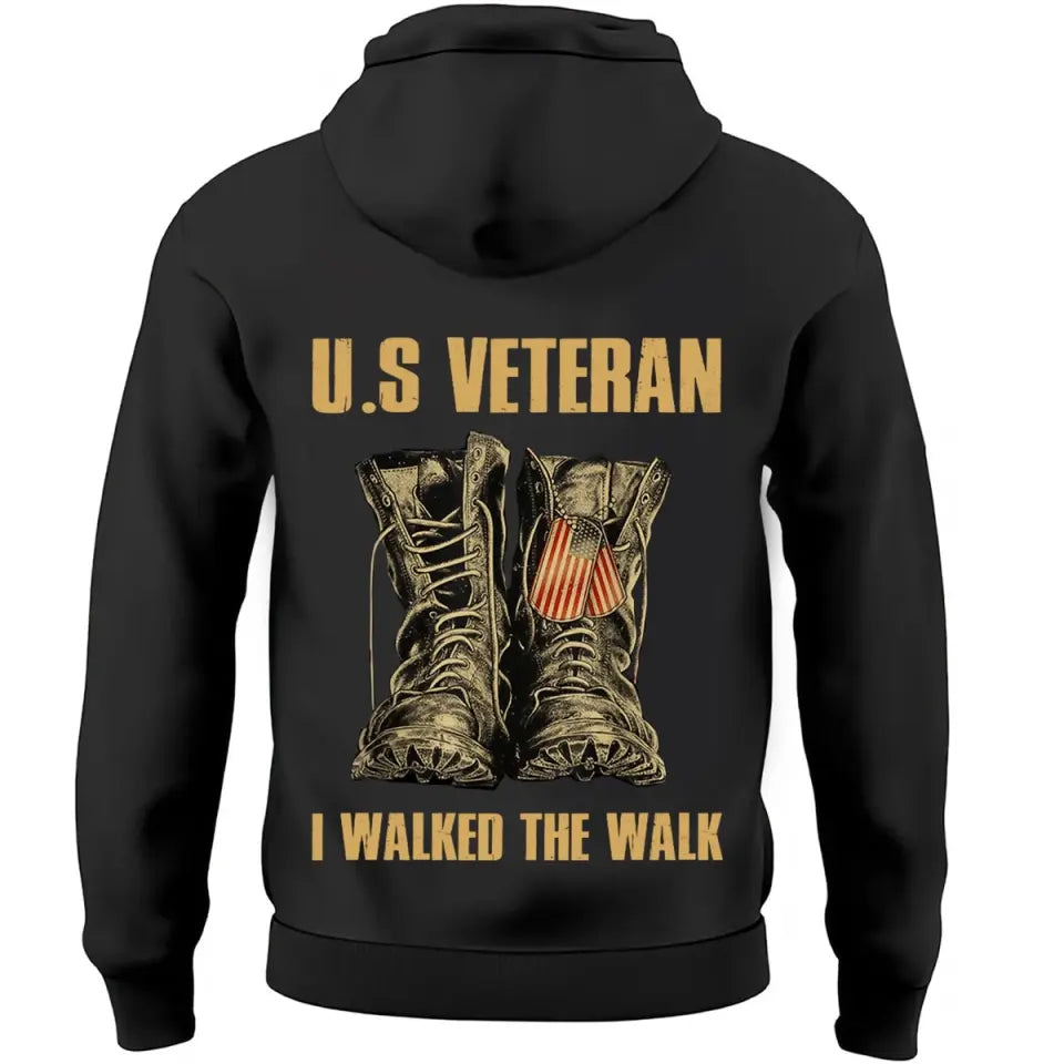 Personalized Thin Green Line US Veteran I Walked The Walk Custom Time Hoodie 2D Printed QTVQ231562