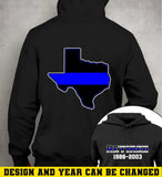 Personalized Thin Blue Line Retired US State Flag Custom Time Hoodie 2D Printed QTHN231564