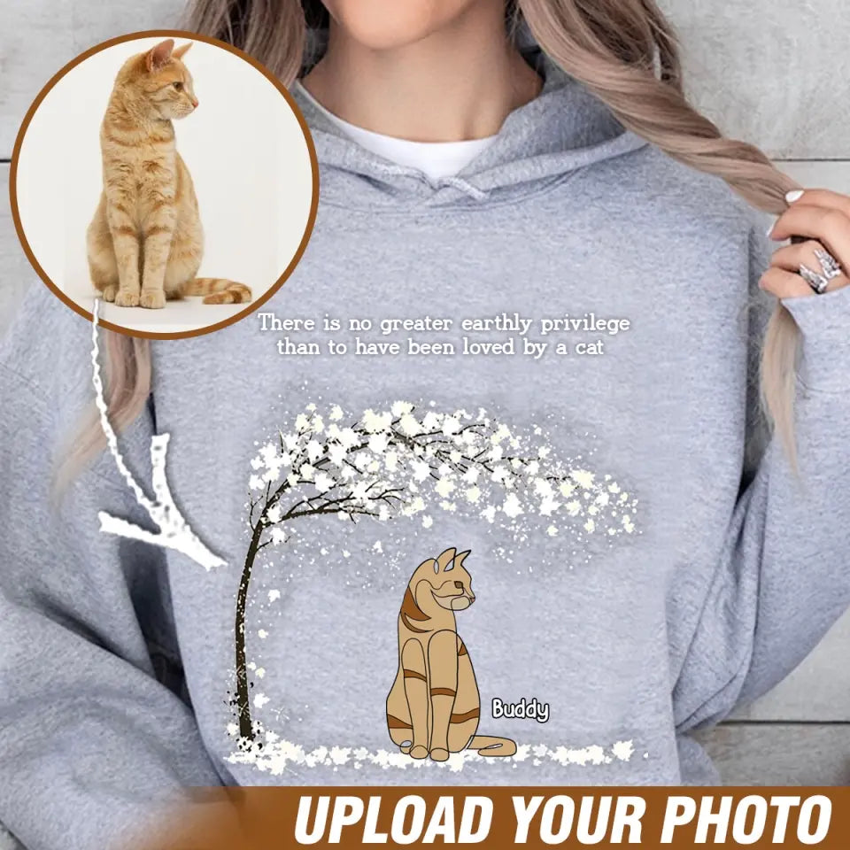 Personalized Upload Your Cat Photo Cat Lovers Gifts Custom Name Hoodie 2D Printed VQ231574