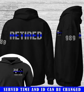 Personalized Thin Blue Line Retired Australian Police Officer Custom ID Hoodie 2D Printed QTKVH231578
