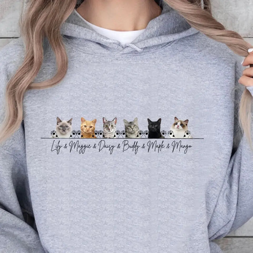 Personalized Upload Your Cat Photo Cat Lovers Gifts Hoodie 2D Printed VQ231583