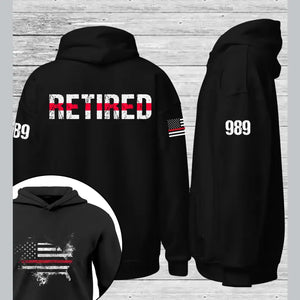 Personalized Thin Red Line Retired Police Officer Custom ID Hoodie 2D Printed 231590AHVQ