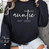 Personalized Auntie EST 2023 Custom Kid's Name Sweatshirt Printed LVA231588