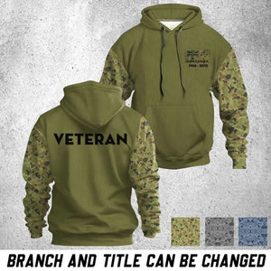 Personalized Australian Defend Forces Veteran Retired 3D Hoodie Printed QTHN1596