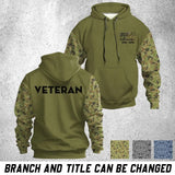 Personalized Australian Defend Forces Veteran Retired 3D Hoodie Printed QTHN1596