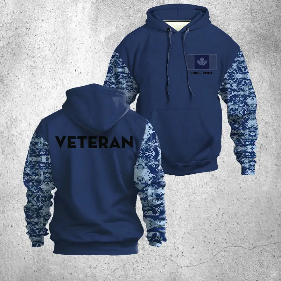 Personalized Canadian Defend Forces Camo Veteran Retired 3D Hoodie Printed QTHN1598