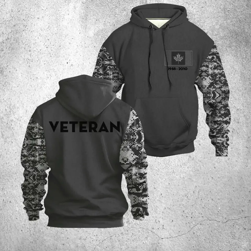 Personalized Canadian Defend Forces Camo Veteran Retired 3D Hoodie Printed QTHN1598