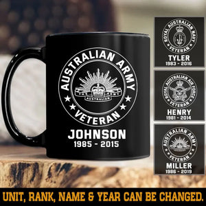 Personalized Australian Veteran Black Mug Printed 231617AHVQ
