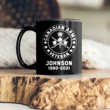 Personalized Canadian Veteran Black Mug Printed 231617AHVQ