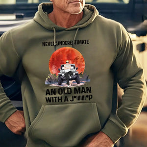 Personalized Never Underestimate An Old Man With A Jeep Hoodie 2D Printed VQ231618