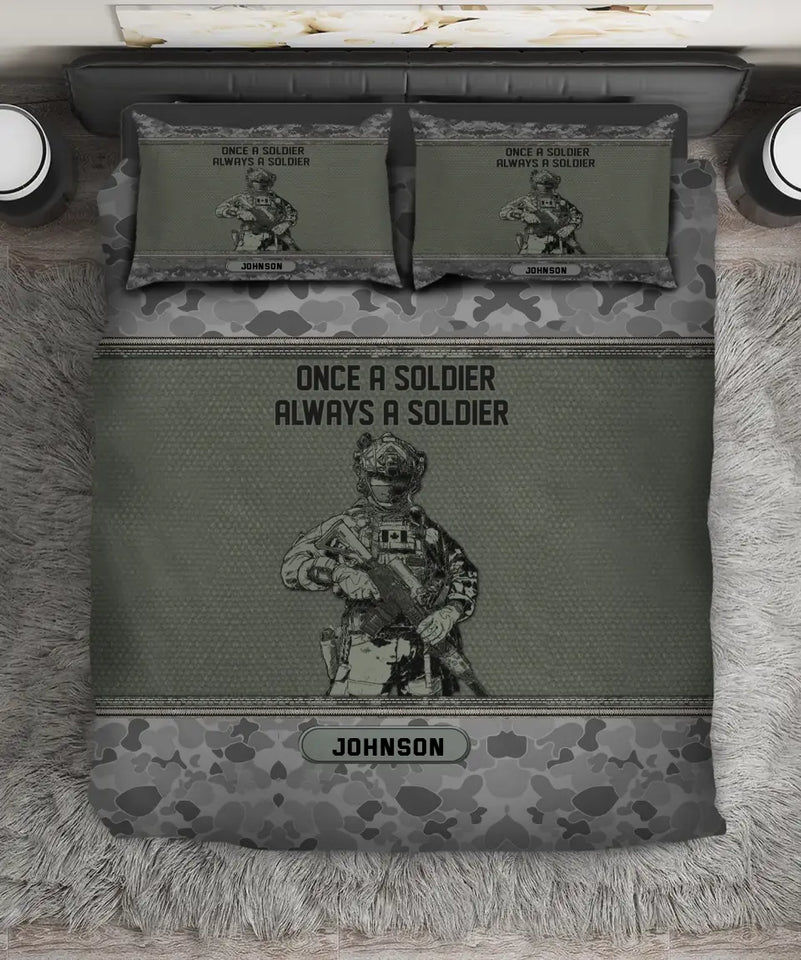 Personalized Once A Soldier Always A Soldier Australian Veteran Bedding Set Printed KVH231629