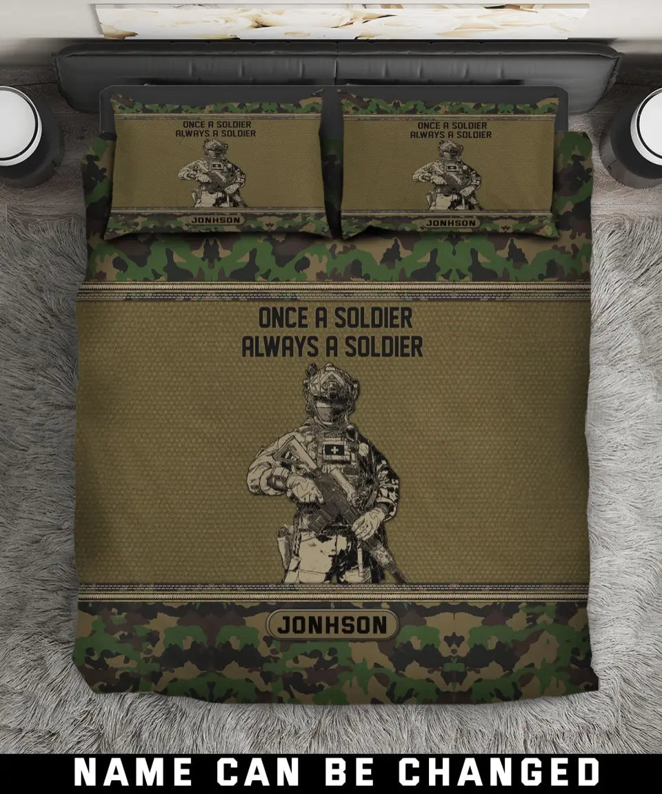 Personalized Once A Soldier Always A Soldier Swiss Veteran Bedding Set Printed KVH231629