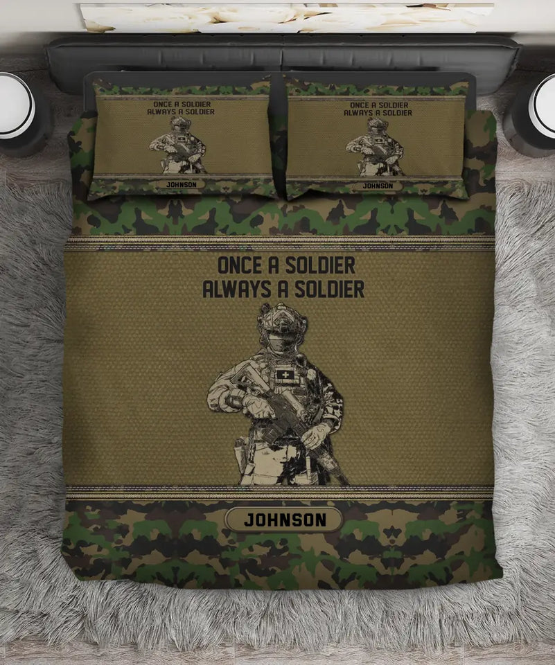 Personalized Once A Soldier Always A Soldier Swiss Veteran Bedding Set Printed KVH231629