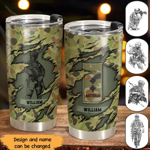 Personalized Australian Soldier Veteran Tumbler Printed 231635AHHN