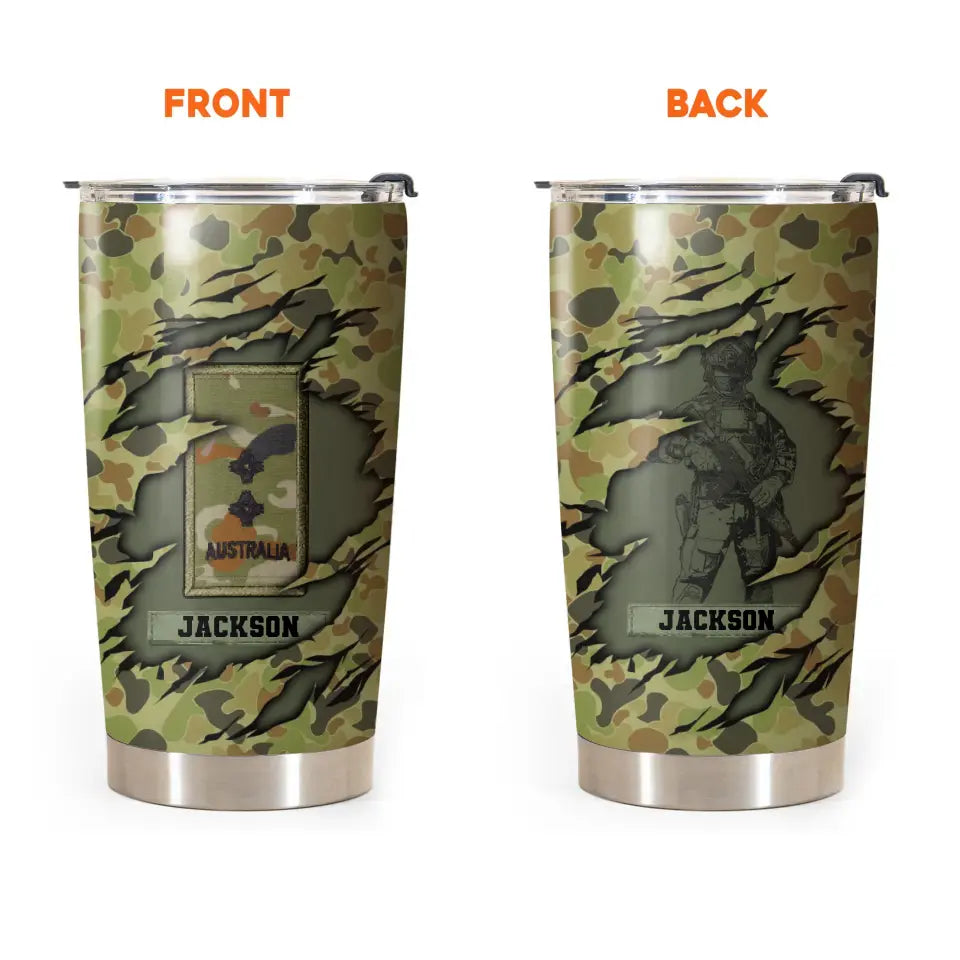 Personalized Australian Soldier Veteran Tumbler Printed 231635AHHN