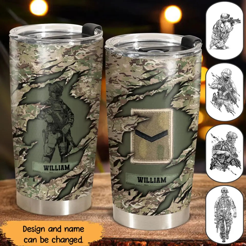 Personalized British Soldier Veteran Tumbler Printed 231635AHHN