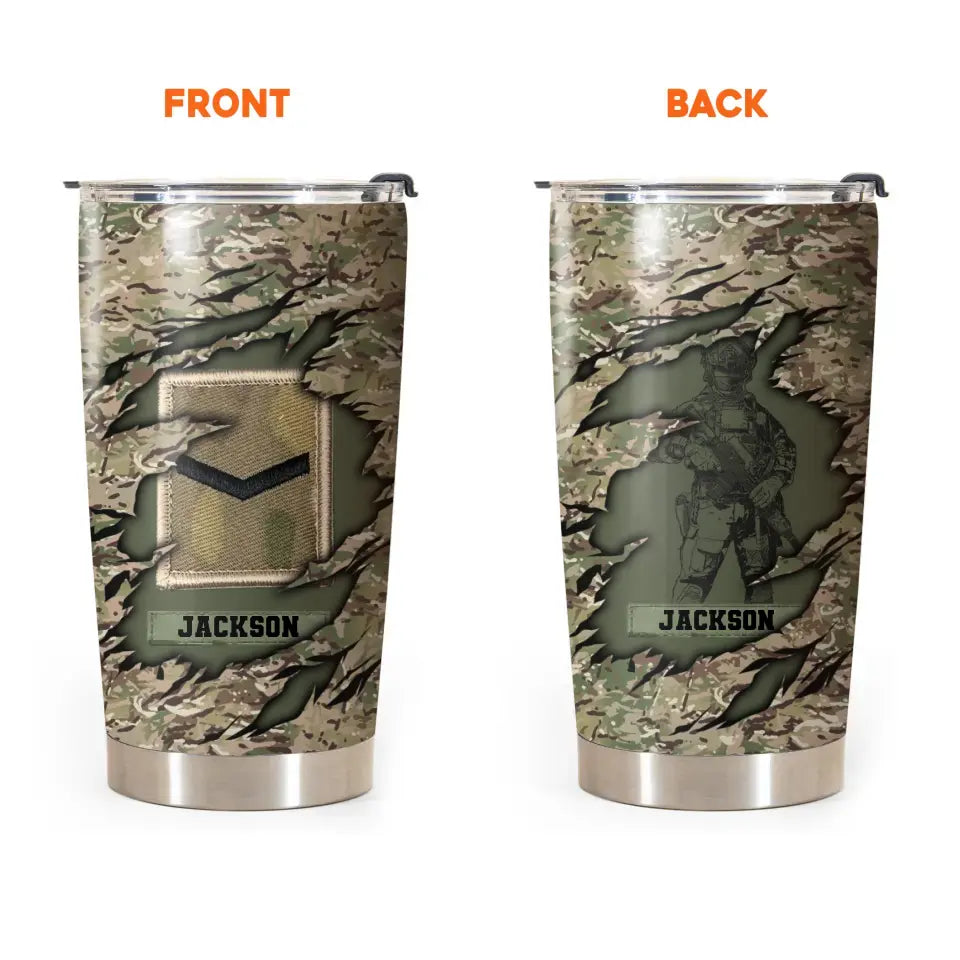 Personalized British Soldier Veteran Tumbler Printed 231635AHHN
