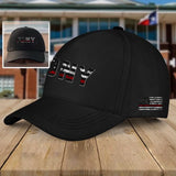 Personalized US Firefighter Thin Blue Red Flag Black Cap QTKH1640