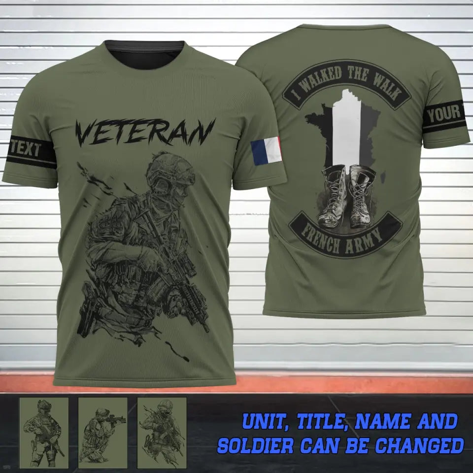 Personalized French Veteran/Retired TShirt Printed 231637AHVQ