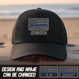 Personalized US Law Enforcement Sheepdog Embroidered Black Cap QTVQ1646