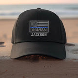 Personalized US Law Enforcement Sheepdog Embroidered Black Cap QTVQ1646