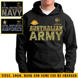 Personalized Australian Veteran/Soldier Hoodie 2D Printed 231659AHVH