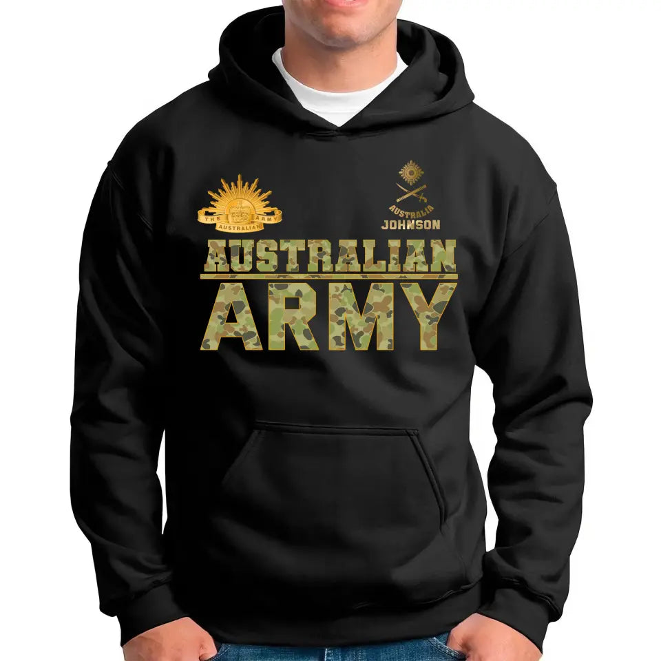 Personalized Australian Veteran/Soldier Hoodie 2D Printed 231659AHVH
