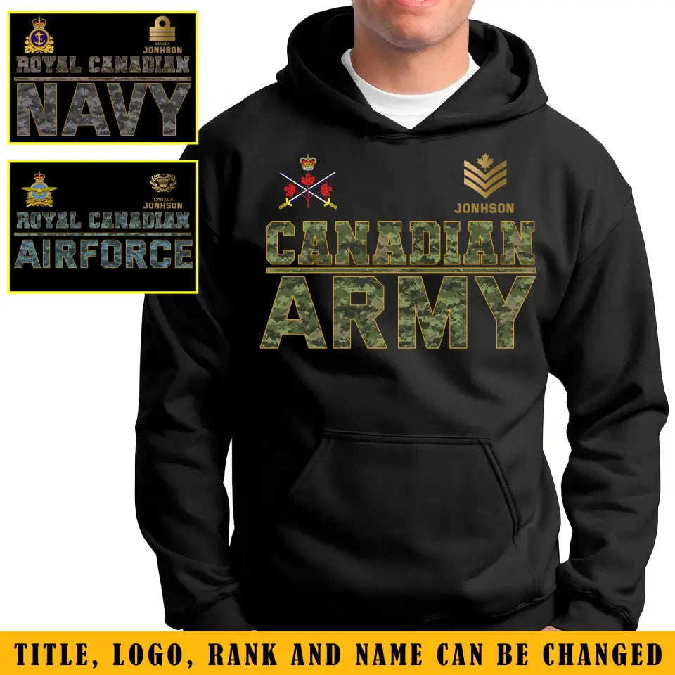 Personalized Canadian Veteran/Soldier Hoodie 2D Printed 231659AHVH