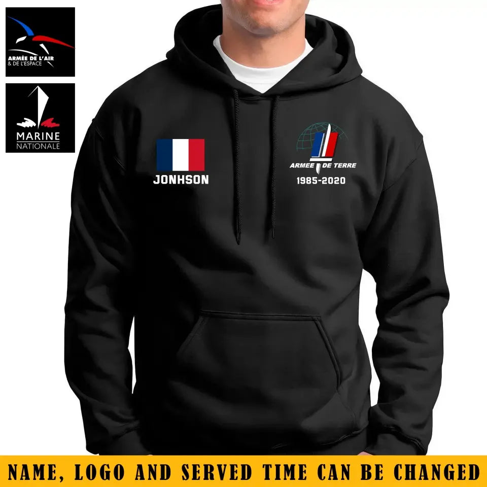 Personalized French Milirary Custom Name Hoodie 2D Printed KVH1670