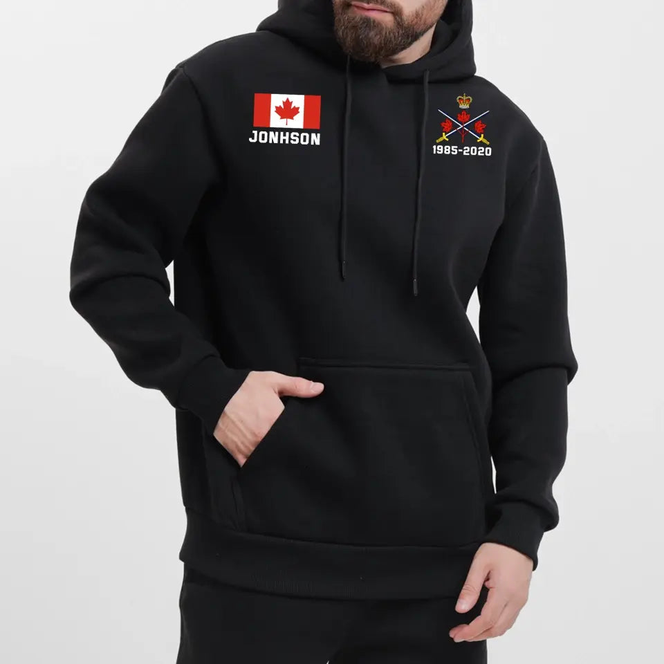 Personalized Canadian Military Custom Name & Time Hoodie 2D Printed KVH1672