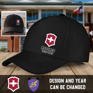 Personalized Swiss Military Veteran Custom Time Black Cap QTHN1682