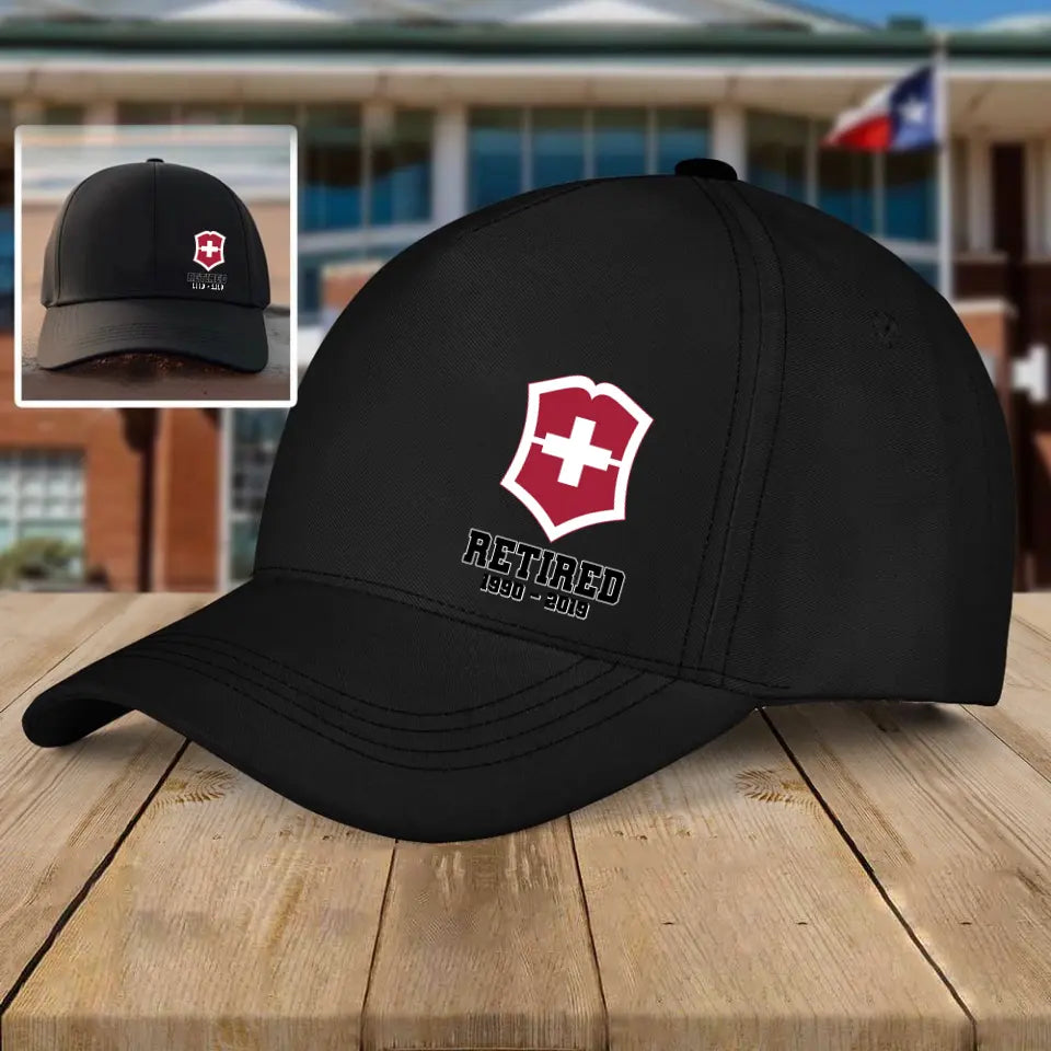 Personalized Swiss Military Veteran Custom Time Black Cap QTHN1682