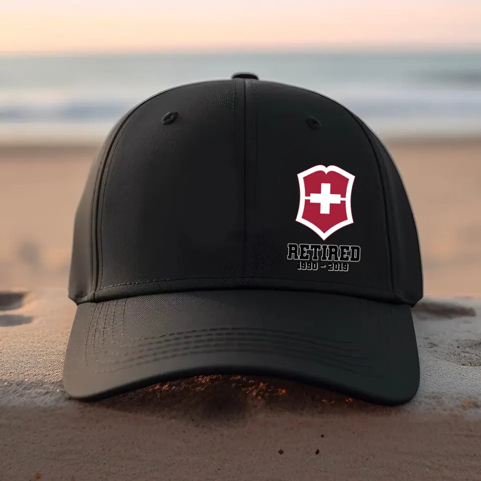 Personalized Swiss Military Veteran Custom Time Black Cap QTHN1682