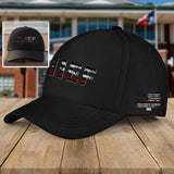 Personalized Title Firefighter And Badge Number Thin Blue Red Flag Black Cap QTKH1680