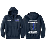 Personalize Law Enforcement Blessed Are Peacemakers 1/4 Zip Hoodie Print QTLVA1697