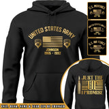 Personalized US Army Veteran Rank Camo Custom Name & Time Hoodie 2D Printed VQ231688