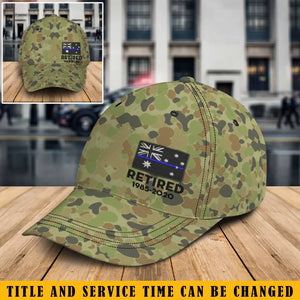 Personalized Australia Camo Thin Blue Line Retired Custom Served Time Cap QTKH1694