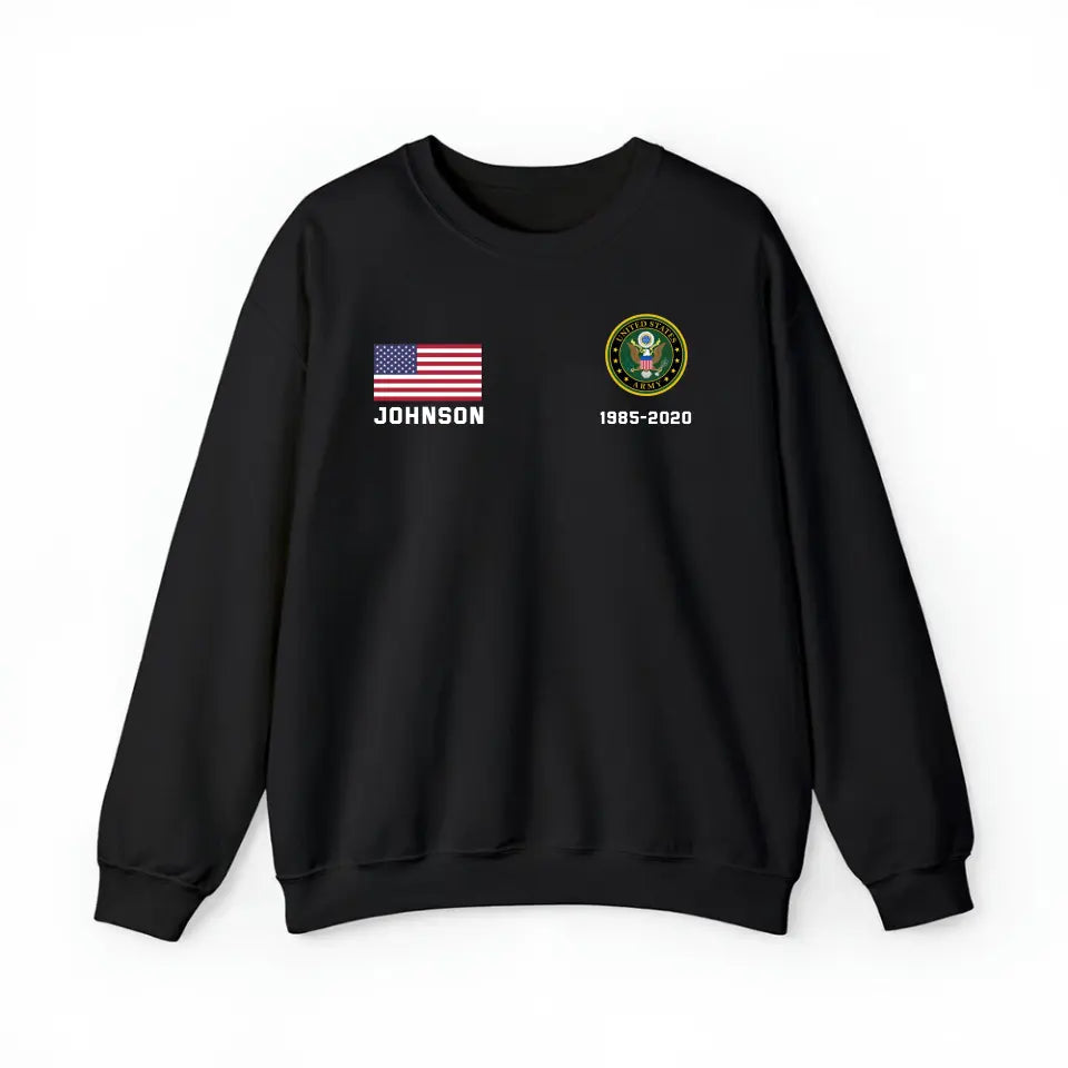 Personalized US Military Custom Name & Time Hoodie 2D Printed KVH1672