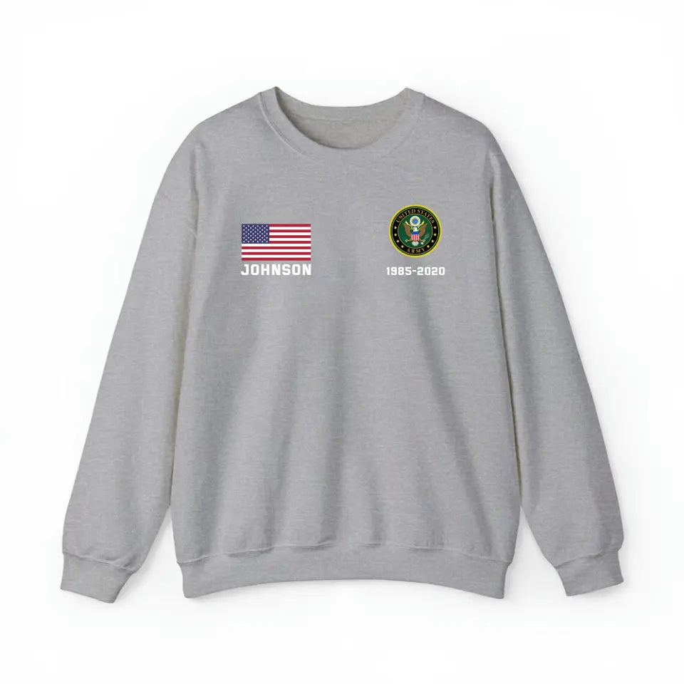 Personalized US Military Custom Name & Time Hoodie 2D Printed KVH1672