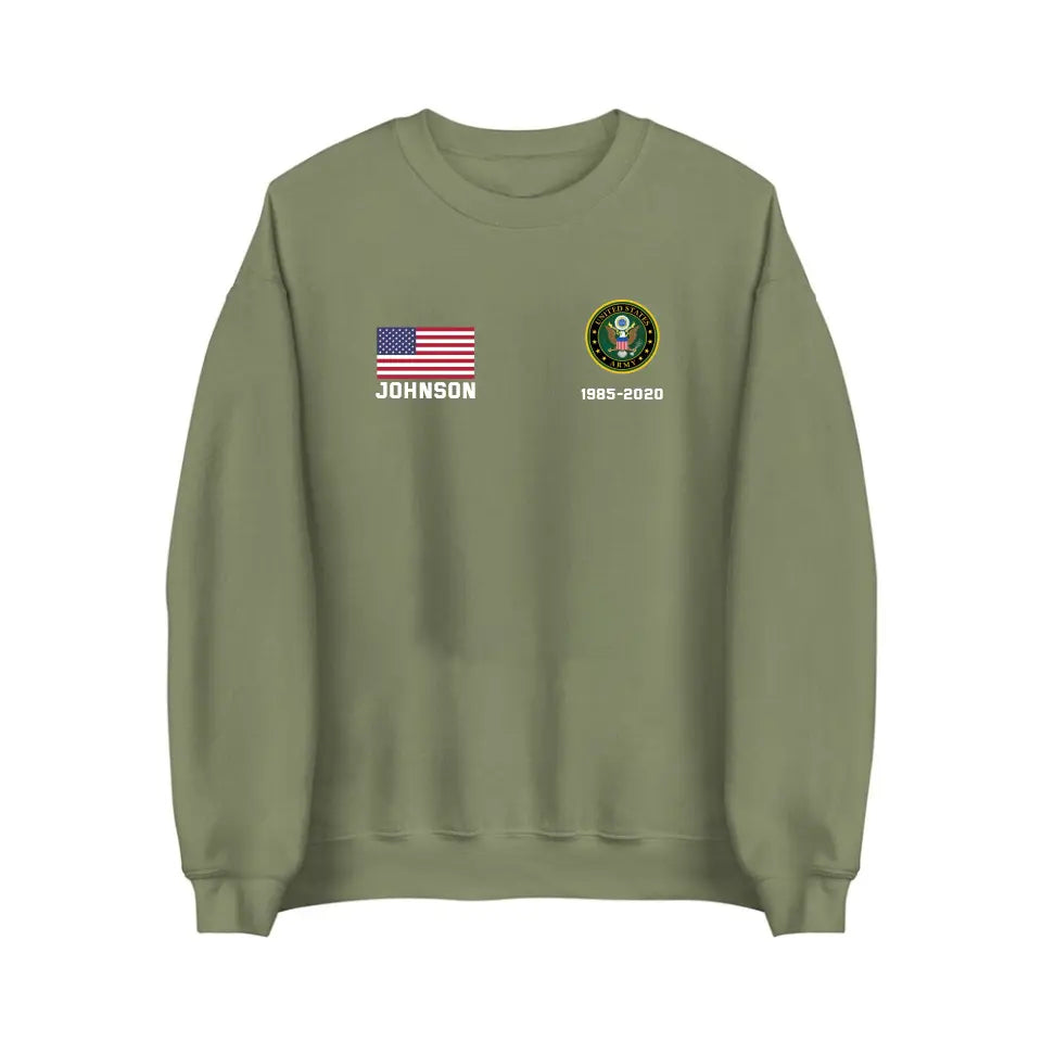 Personalized US Military Custom Name & Time Hoodie 2D Printed KVH1672