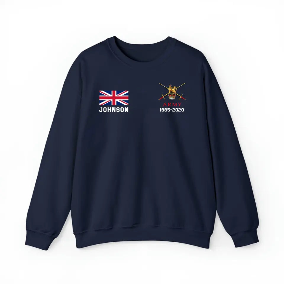 Personalized UK Military Custom Name & Time Hoodie 2D Printed KVH1672